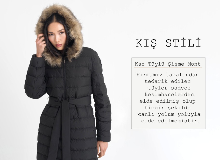 kaz tüylü şişme mont