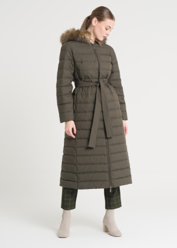 Fermuar Kapama Kapşonlu Şişme Kaban