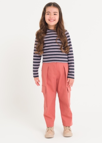 Baby Girl Trousers with Cargo Pocket