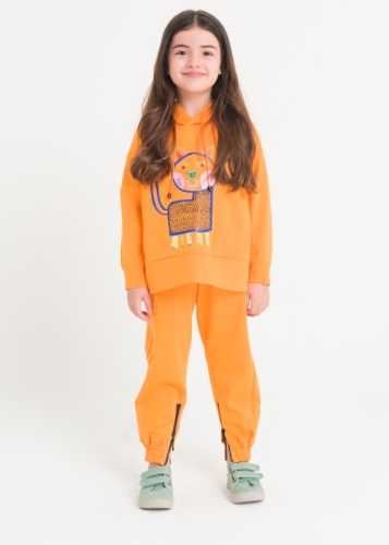 Zipper Detailed Baby Girl Sweatpants