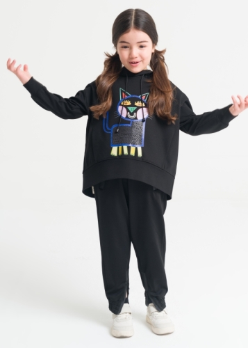 Zipper Detailed Baby Girl Sweatpants