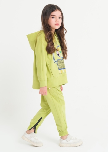 Zipper Detailed Baby Girl Sweatpants