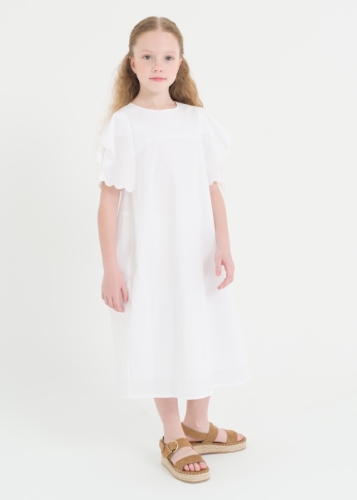 Ruffled Sleeves Girls Dress