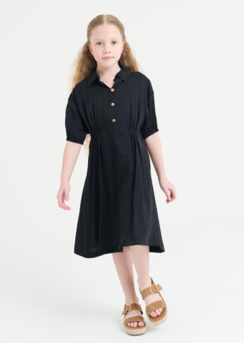 Shirred Detailed Girl Dress
