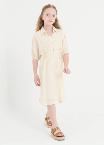 Shirred Detailed Girl Dress