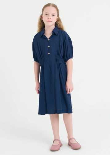 Shirred Detailed Girl Dress