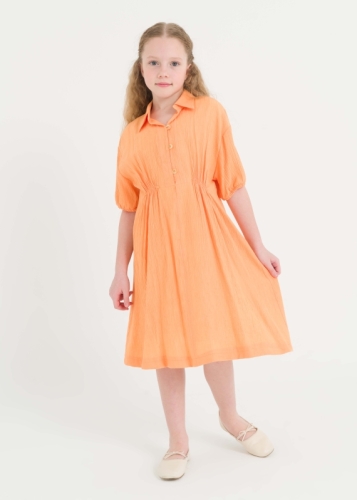 Shirred Detailed Girl Dress