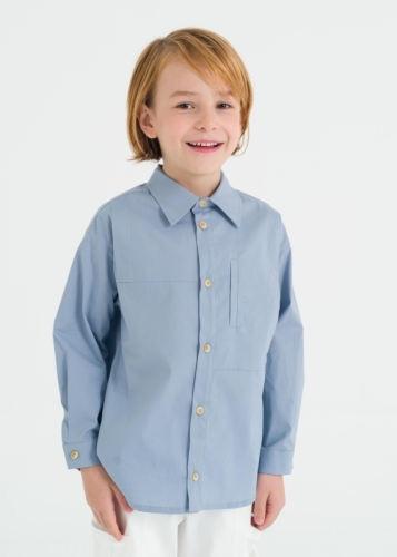 Contrast Stitched Baby Boy Shirt