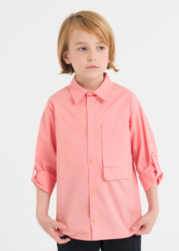 Folded Sleeve Baby Boy Shirt