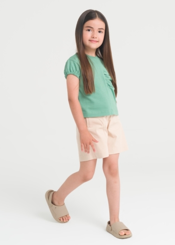 Contrast Stitched Baby Girl Shorts