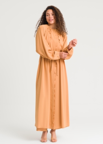 Zero Collar Ruffle Detailed Topcoat