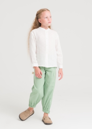 Cuff Detailed Girls' Trousers