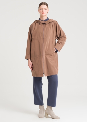 Spor Dikişli Kapşonlu Trençkot