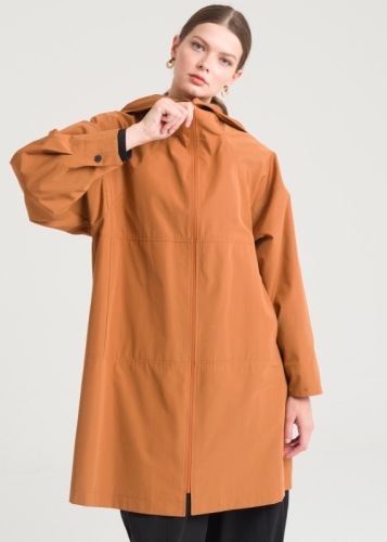 Spor Dikişli Kapşonlu Trençkot