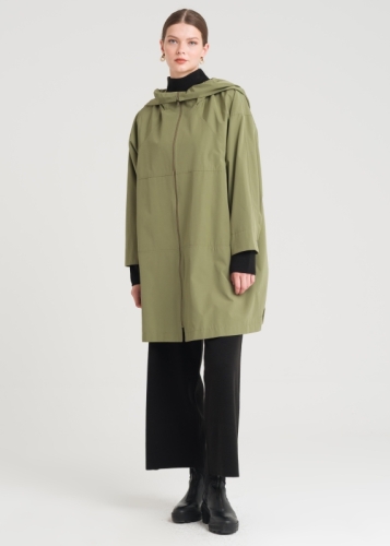 Spor Dikişli Kapşonlu Trençkot