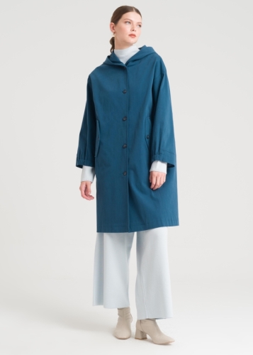 Düşük Kol Kapşonlu Trençkot