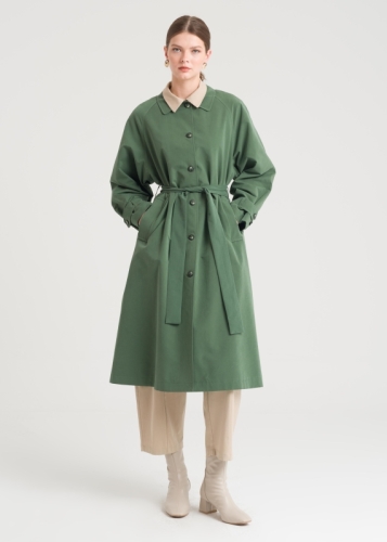 Reglan Kol Düğmeli Trençkot