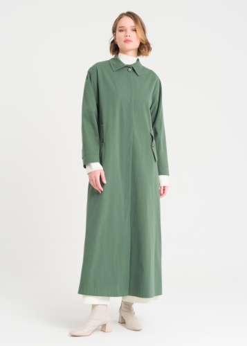 معطف علوي بأكمام منخفضة وجيب