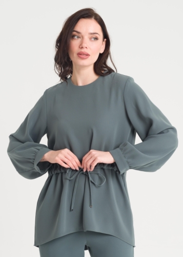 تونيك قصير مزموم الخصر 