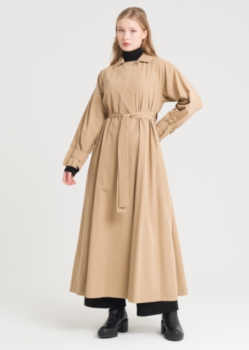 معطف بحزام وأكمام راجلان