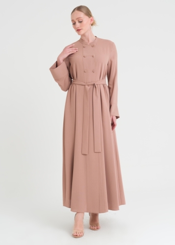 Çift düğmeli Kemerli Pardesü