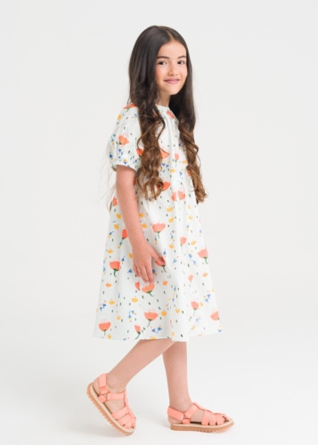 Flower Patterned Girl's Dress