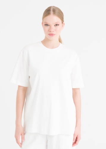  تي شيرت مريح بياقة الدراجة