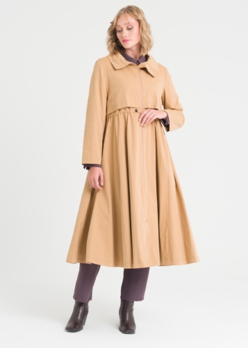 Beli Büzgülü Trençkot