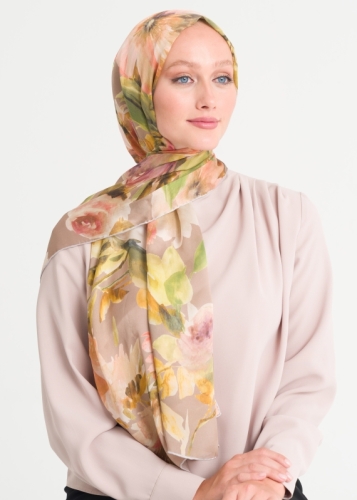7242 Şifon İpek Şal V7