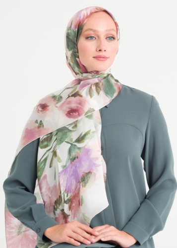 7242 Şifon İpek Şal V9