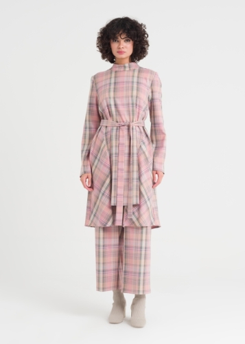 Ekoseli Tunik - Pantolon Takım