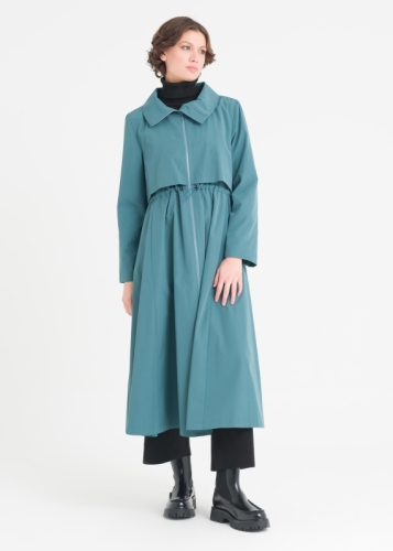 معطف ترنش مطوي عند الخصر