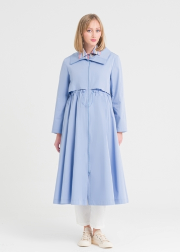 Beli Büzgülü Trençkot