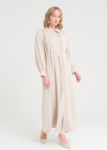 Fermuar Kapama Kemerli Pardesü