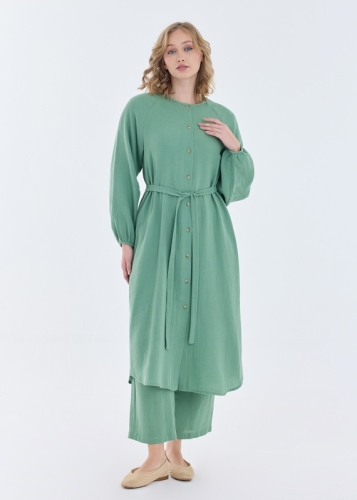 طقم مع بنطال وتونيك طويل