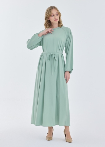 فستان بأكمام رجلان وحزام