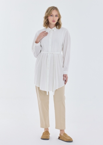 تونيك بتفصيل كسرات في الأكمام