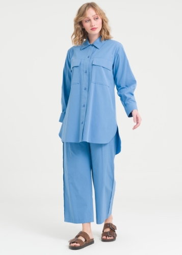 Cep Detaylı Pantolonlu Takım