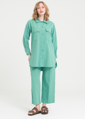 Cep Detaylı Pantolonlu Takım