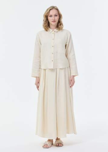 تنورة كتان كلوش