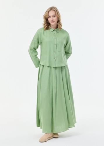 تنورة كتان كلوش