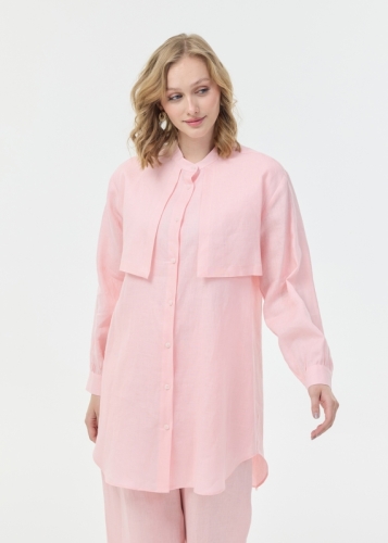 Linen Tunic with Panel Details