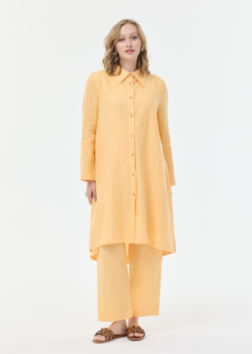 Linen Tunic with Pocket Details