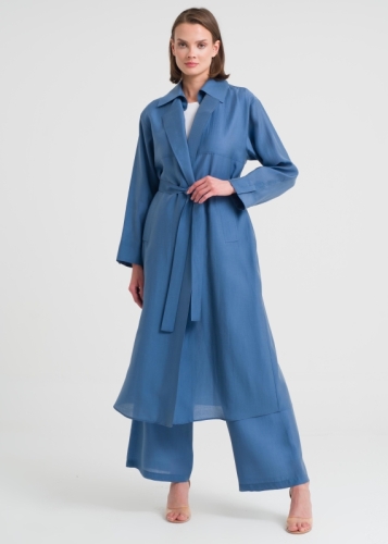 Ceket Yaka Kemerli Kap