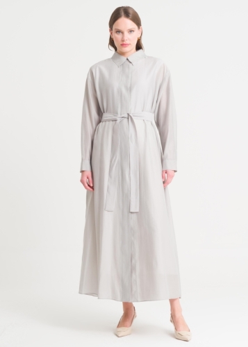 معطف طويل بأزرار للإغلاق