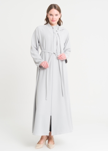 Fermuarlı Yaka Detaylı Pardesü