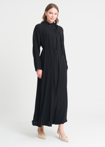 Fermuarlı Yaka Detaylı Pardesü