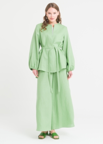 طقم كتان بجاكيت وبنطال