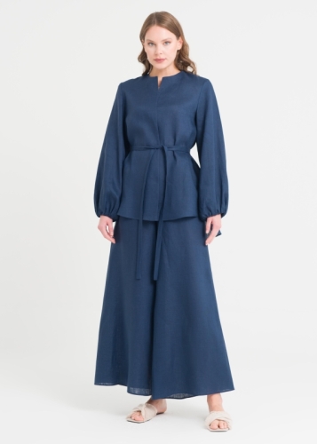 طقم كتان بجاكيت وبنطال