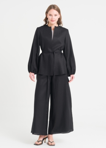 طقم كتان بجاكيت وبنطال